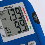 Close of view of reading on the Homedics Upper Arm Blood Pressure Monitor