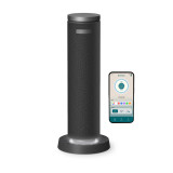 Black | Front view image of Homedics® SereneScent™ Fabric Rechargeable Waterless Diffuser which is mobile controlled