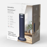 Blue | Packaged box of Homedics® SereneScent™ Fabric Rechargeable Waterless Diffuser