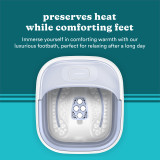 Image Shows Homedics® Smart Space Essential Footbath preserves heat
while comforting feet