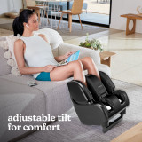 Woman sits on couch while enjoying a massage from the Homedics Therapist Select Foot and Calf Massager