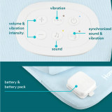 Blue | Homedics® 3-in-1 Calming Cushion in Blue color, featuring soothing sounds and calming vibrations.