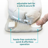 White | Homedics® 3-in-1 Calming Cushion in White color, highlighting its breathable design for safety.
