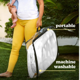 White | Homedics® 3-in-1 Calming Cushion in White, showcasing its portability and machine washable feature.