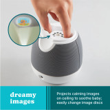dreamy images - Projects calming images on ceiling to soothe baby; easily change image discs