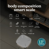 White | body composition smart scale