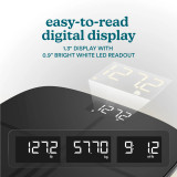 Black | easy-to-read digital display
1.3" DISPLAY WITH
0.9" BRIGHT WHITE LED READOUT