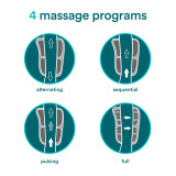 Modulair Compression Foot Wrap has 4 Massage programs: Alternating, Sequential, Pulsing and Full