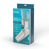 A blue box packaging of Modulair Compression Foot Wrap which covers important information about the product on it