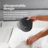 Night | Homedics Portable Sound Machine with Night Light has an ultra=portable design