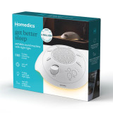 Cloud | Homedics Portable Sound Machine with Night Light packaged box with features mentioned over it.