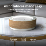 White Ash | mindfulness made easy, A silent metal sphere creates beautiful designs in the sand increase relaxation, boost mood, enhance focus
