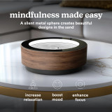 Black Walnut | mindfulness made easy, A silent metal sphere creates beautiful designs in the sand increase relaxation, boost mood, enhance focus