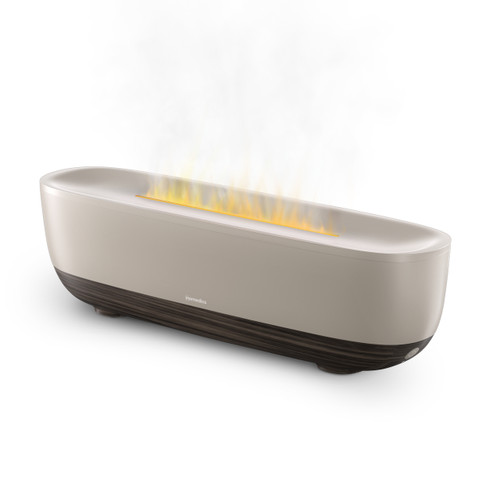 Khaki | Homedics® Fireside Ultrasonic Humidifier with Sound is the perfect humidifier that also adds a decor element to any space